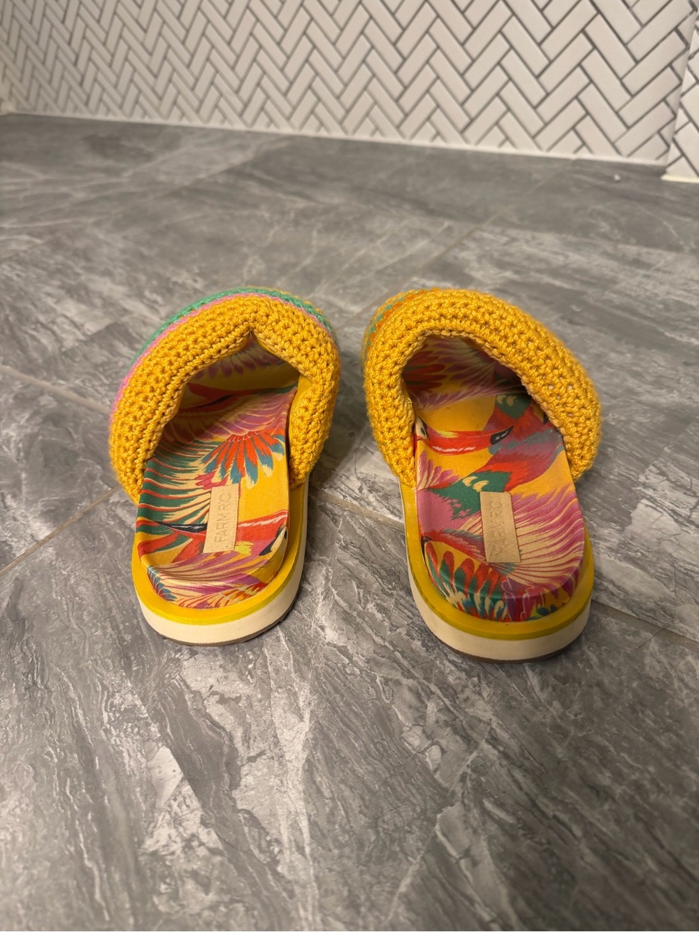 Farm Rio Multi-Color Crochet Slide Sandals - Picture 6 of 6